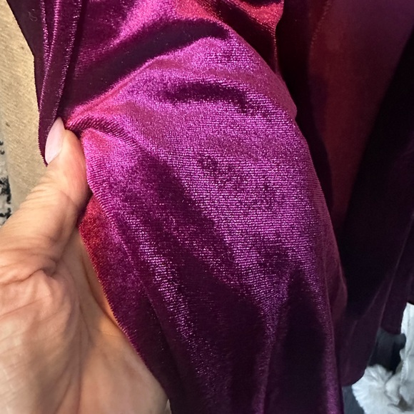 Women's Velvet Blazer in Burgundy - Picture 7 of 7